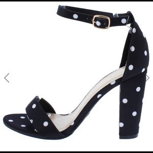 BAMBOO Polka Dot Ankle Strap Heels